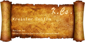 Kreisler Csilla névjegykártya